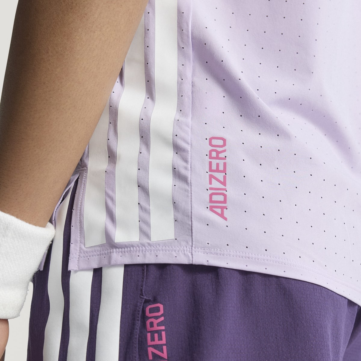 T-shirt de Mulher Adizero Train For Races Violeta-9