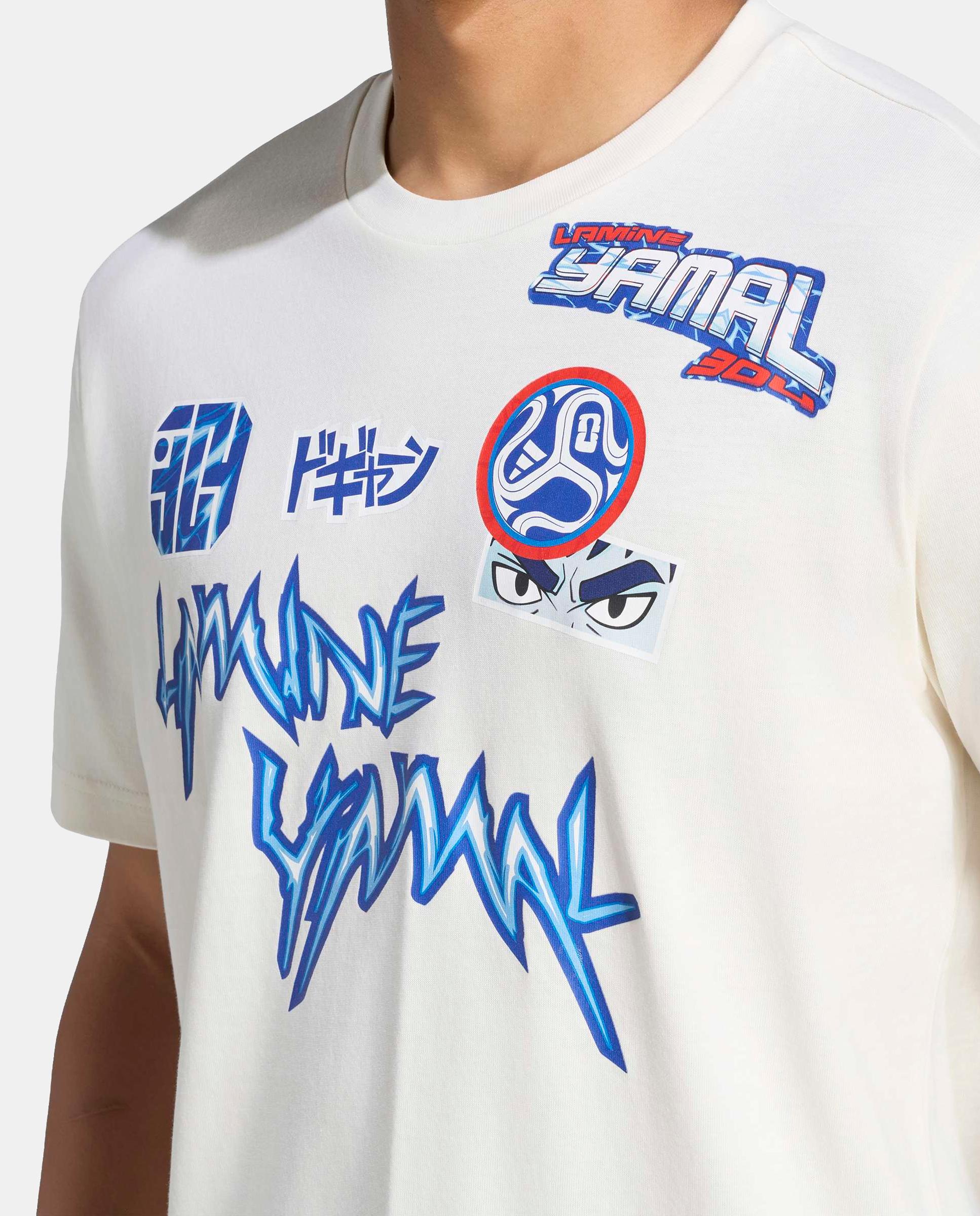 T-shirt de Futebol de Homem Lamine Yamal Branco-3