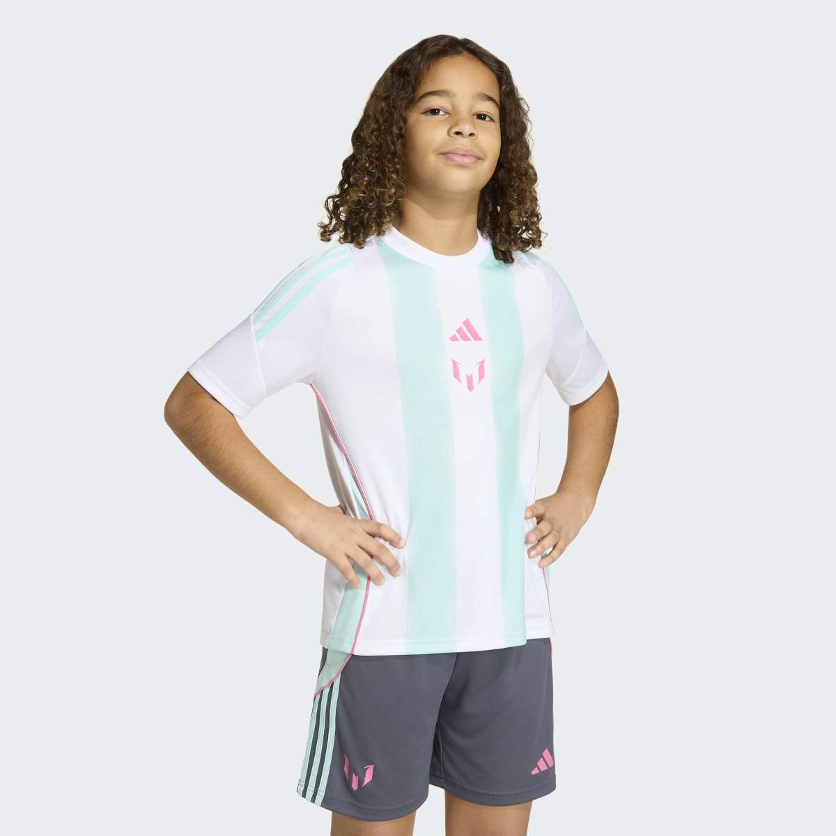 T-shirt de criança Messi adidas Branco / Azul-3