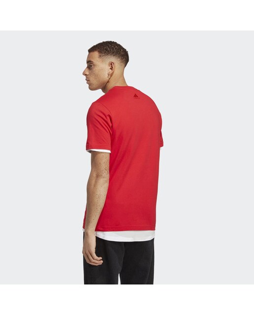 T-shirt de Homem Essentials Single Jersey Linear Embroidered Logo Vermelho-2