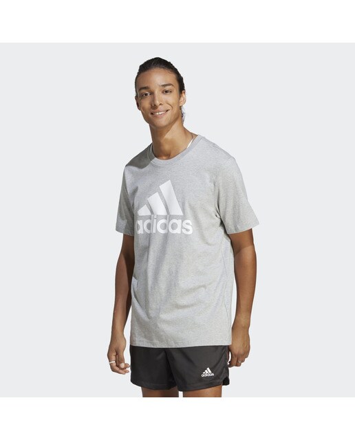 T-shirt de Homem Essentials Single Jersey Big Logo Cinzento-1