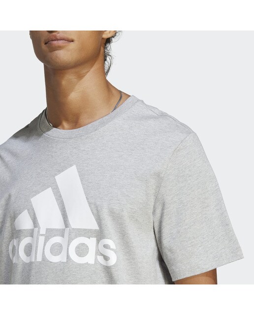 T-shirt de Homem Essentials Single Jersey Big Logo Cinzento-3
