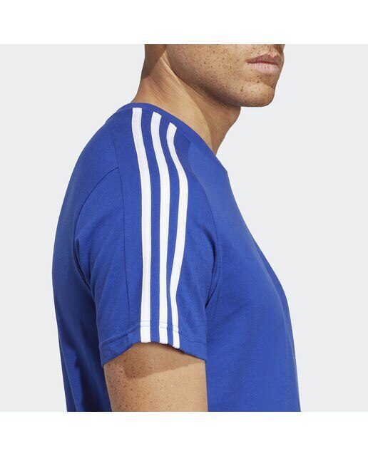 T-shirt de Treino de Homem Essentials Single Jersey 3 Faixas Azul-marinho-3