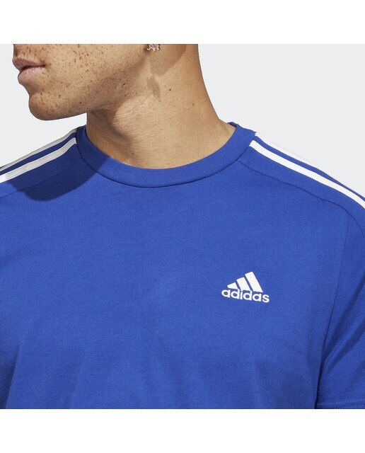 T-shirt de Treino de Homem Essentials Single Jersey 3 Faixas Azul-marinho-4