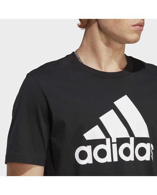 T-shirt de Homem Essentials Single Jersey Big Logo Preto / Branco-5