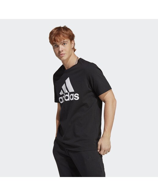 T-shirt de Homem Essentials Single Jersey Big Logo Preto / Branco-6