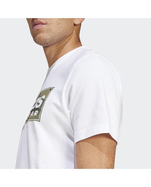 T-shirt de Homem Camo Linear Graphic Branco / Verde-4