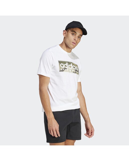 T-shirt de Homem Camo Linear Graphic Branco / Verde-5