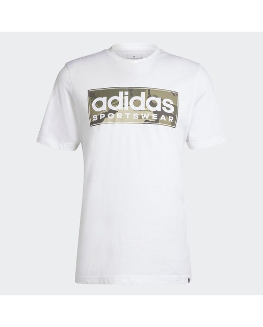 T-shirt de Homem Camo Linear Graphic Branco / Verde-6