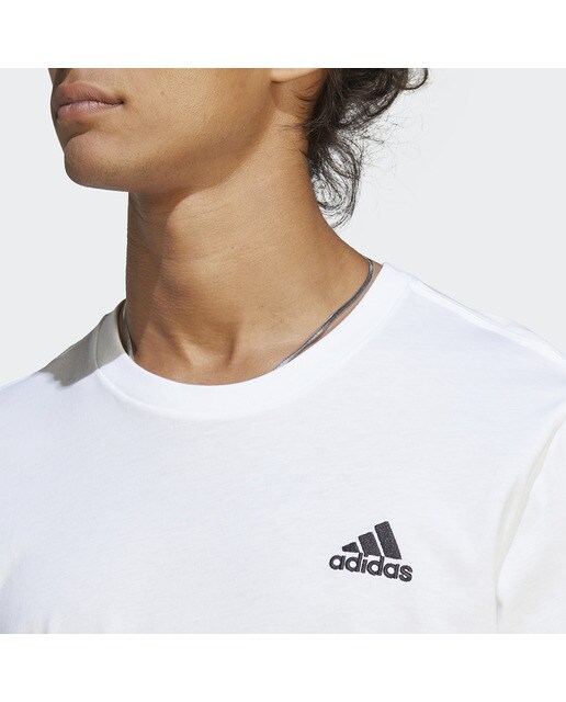 T-shirt de Homem Essentials Single Jersey Embroidered Small Logo Branco-4