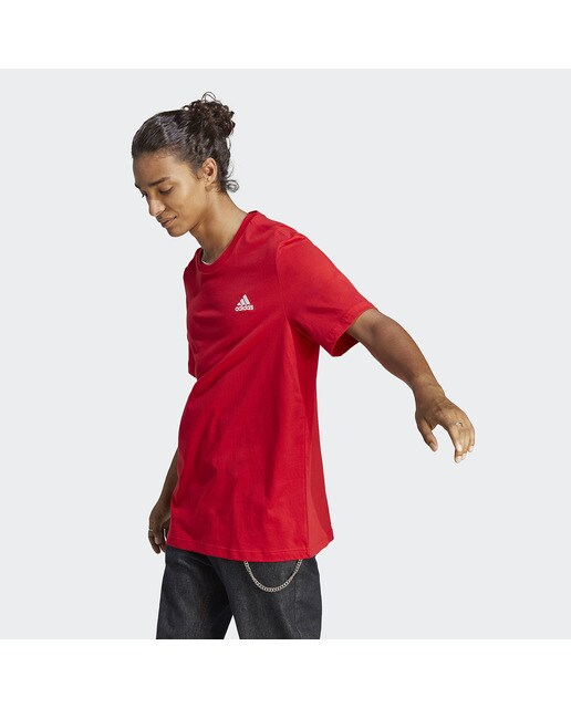 T-shirt de Homem Essentials Single Jersey Embroidered Small Logo Vermelho-1