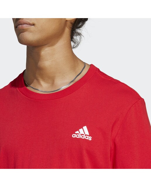 T-shirt de Homem Essentials Single Jersey Embroidered Small Logo Vermelho-3