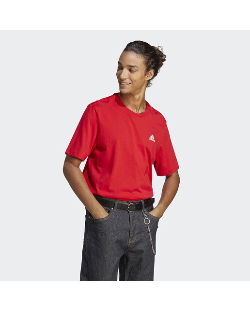 T-shirt de Homem Essentials Single Jersey Embroidered Small Logo Vermelho-5