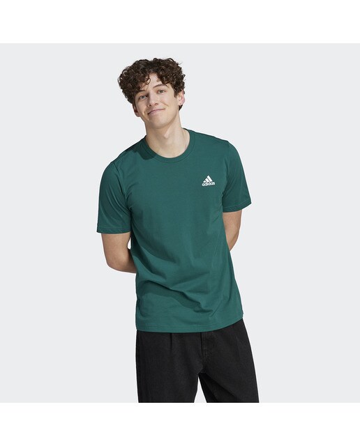 T-shirt de Homem Essentials Single Jersey Embroidered Small Logo Verde-1