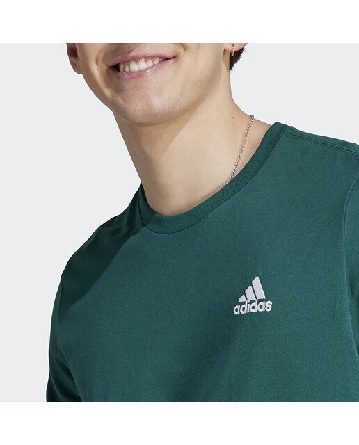 T-shirt de Homem Essentials Single Jersey Embroidered Small Logo Verde-3