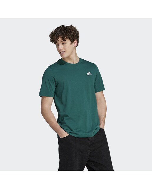 T-shirt de Homem Essentials Single Jersey Embroidered Small Logo Verde-5