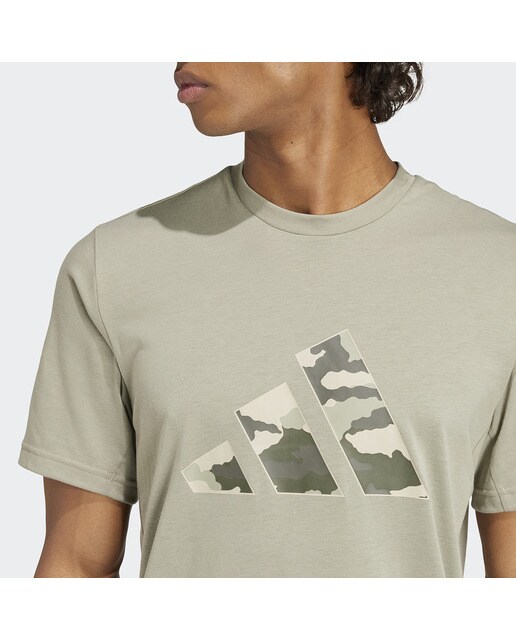 T-shirt de Homem Train Essentials Camo Graphic Logo Verde-3