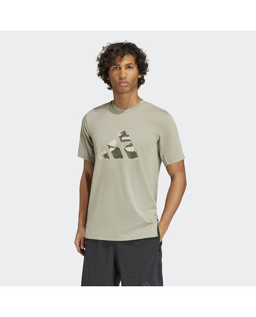 T-shirt de Homem Train Essentials Camo Graphic Logo Verde-6