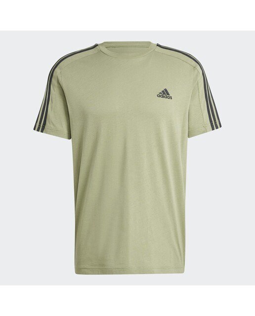 T-shirt de Homem Essentials Single Jersey 3 Faixas Verde-6