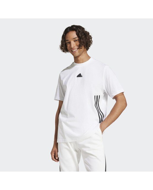 T-shirt de Homem Future Icons 3 Faixas Branco-1