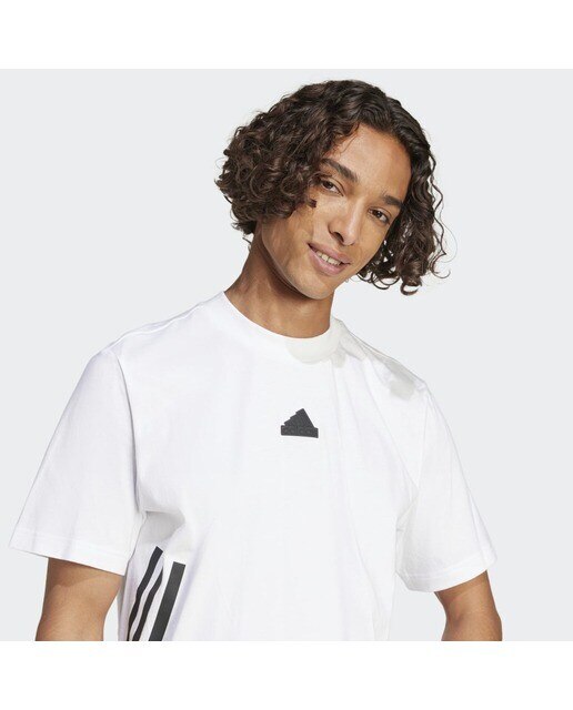 T-shirt de Homem Future Icons 3 Faixas Branco-4