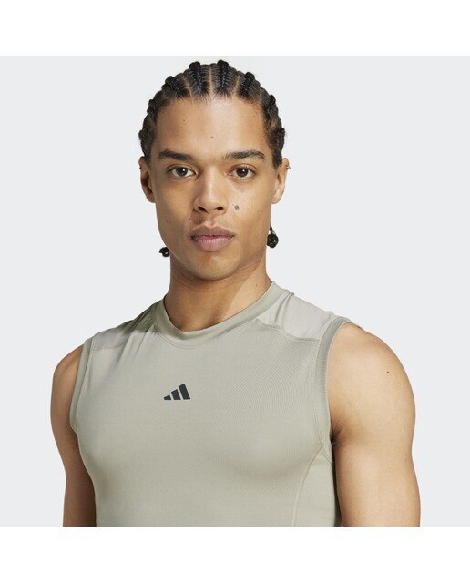T-shirt sem Mangas de Homem Techfit Compression Training Verde-4