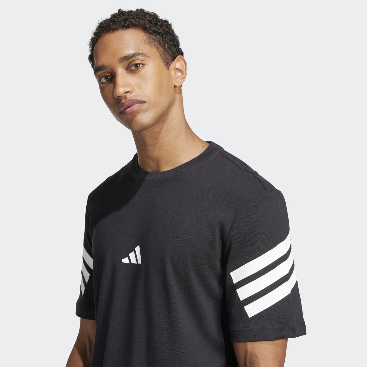 T-shirt de Homem Future Icons 3 Faixas Preto-3