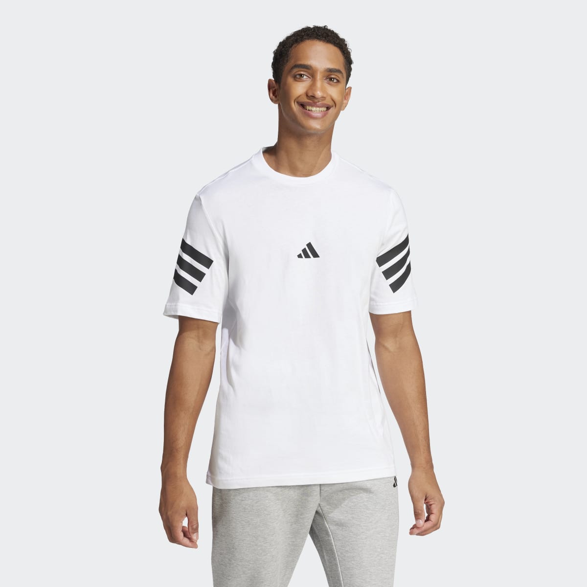 T-shirt de Homem Future Icons 3 Faixas Branco-1