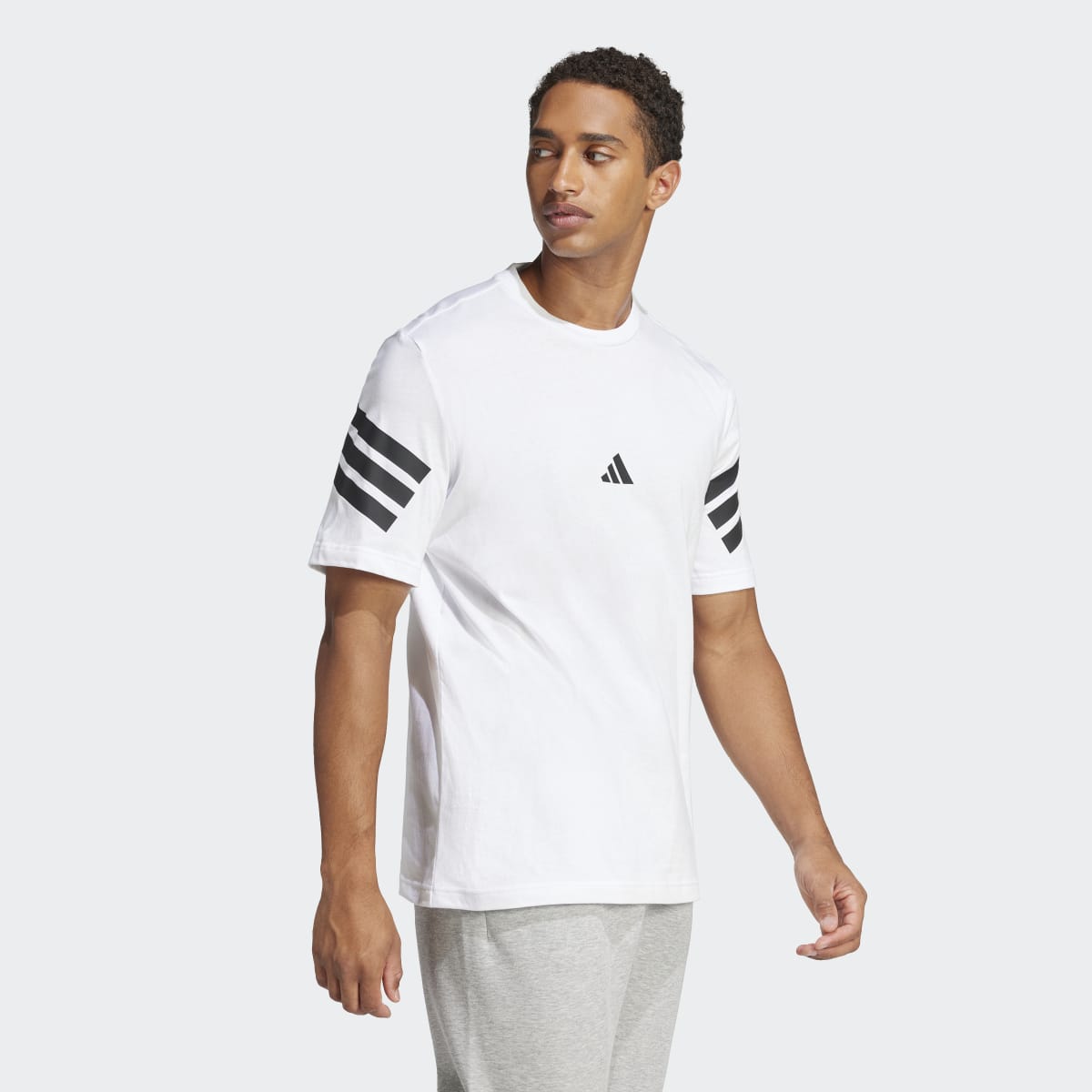 T-shirt de Homem Future Icons 3 Faixas Branco-4