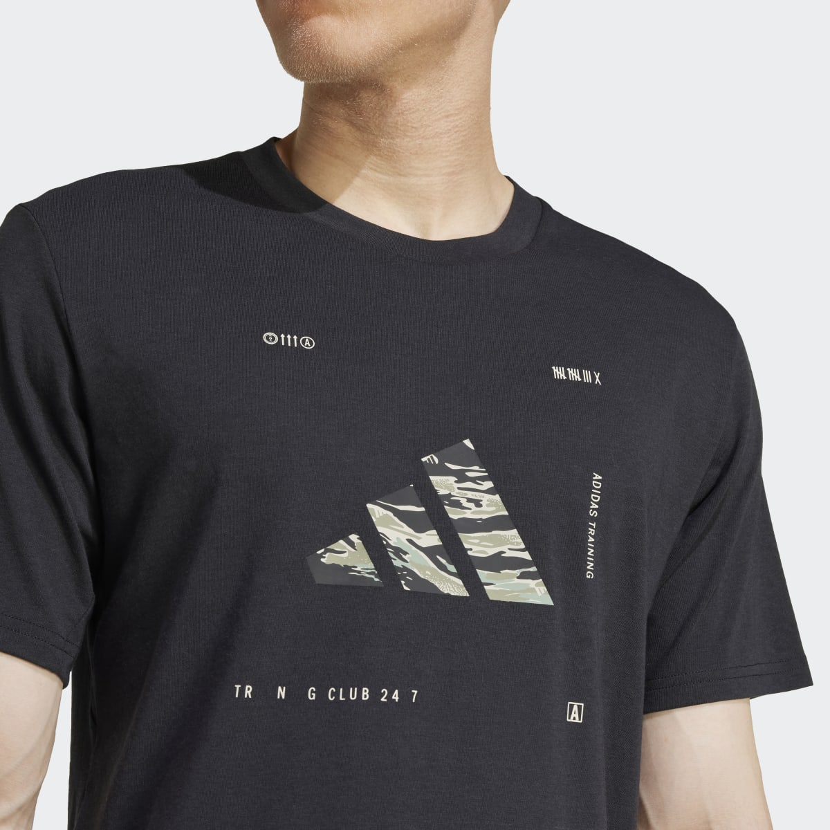 T-shirt de Homem Climacool Training Camo Logo Graphic Preto-3