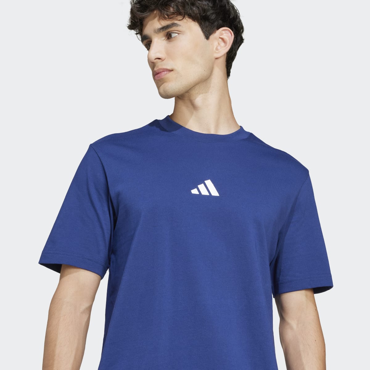 T-shirt de Homem Essentials Small Logo Single Jersey Azul-3