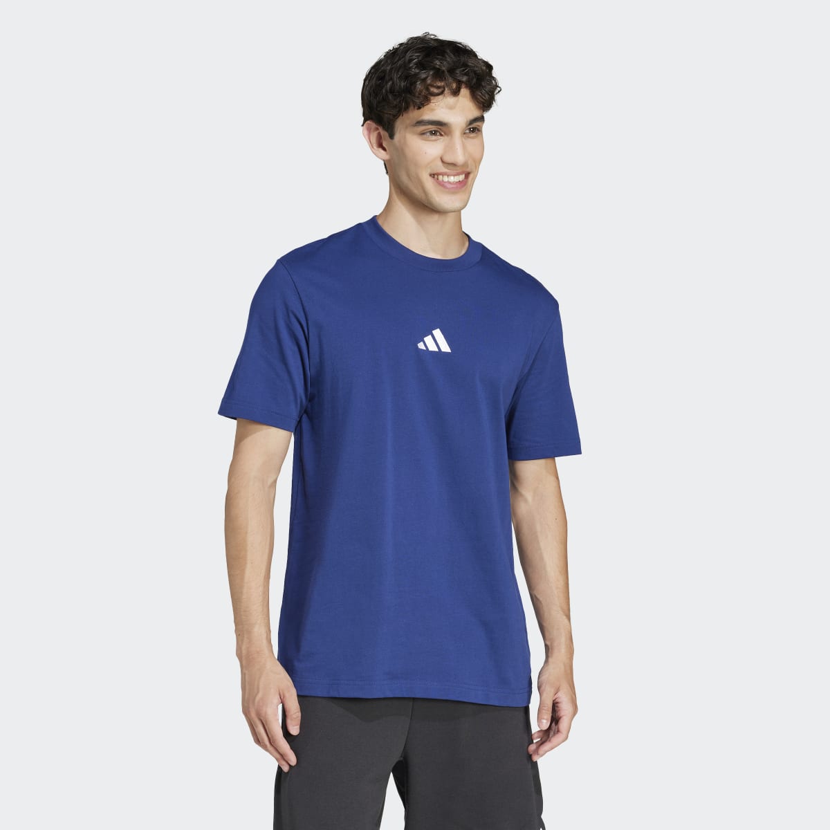 T-shirt de Homem Essentials Small Logo Single Jersey Azul-4
