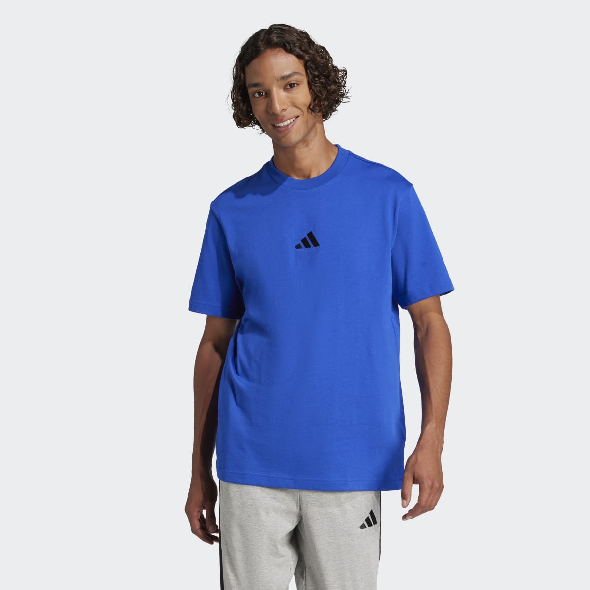 T-shirt de Homem Essentials Small Logo Single Jersey Azul-1