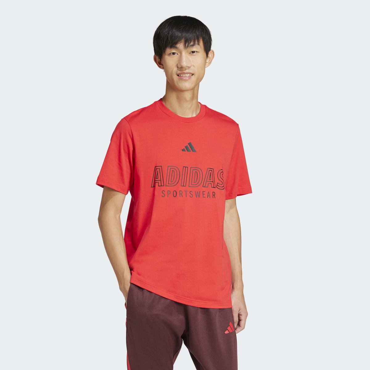 T-shirt de Homem House of Tiro Linear Graphic Vermelho-4