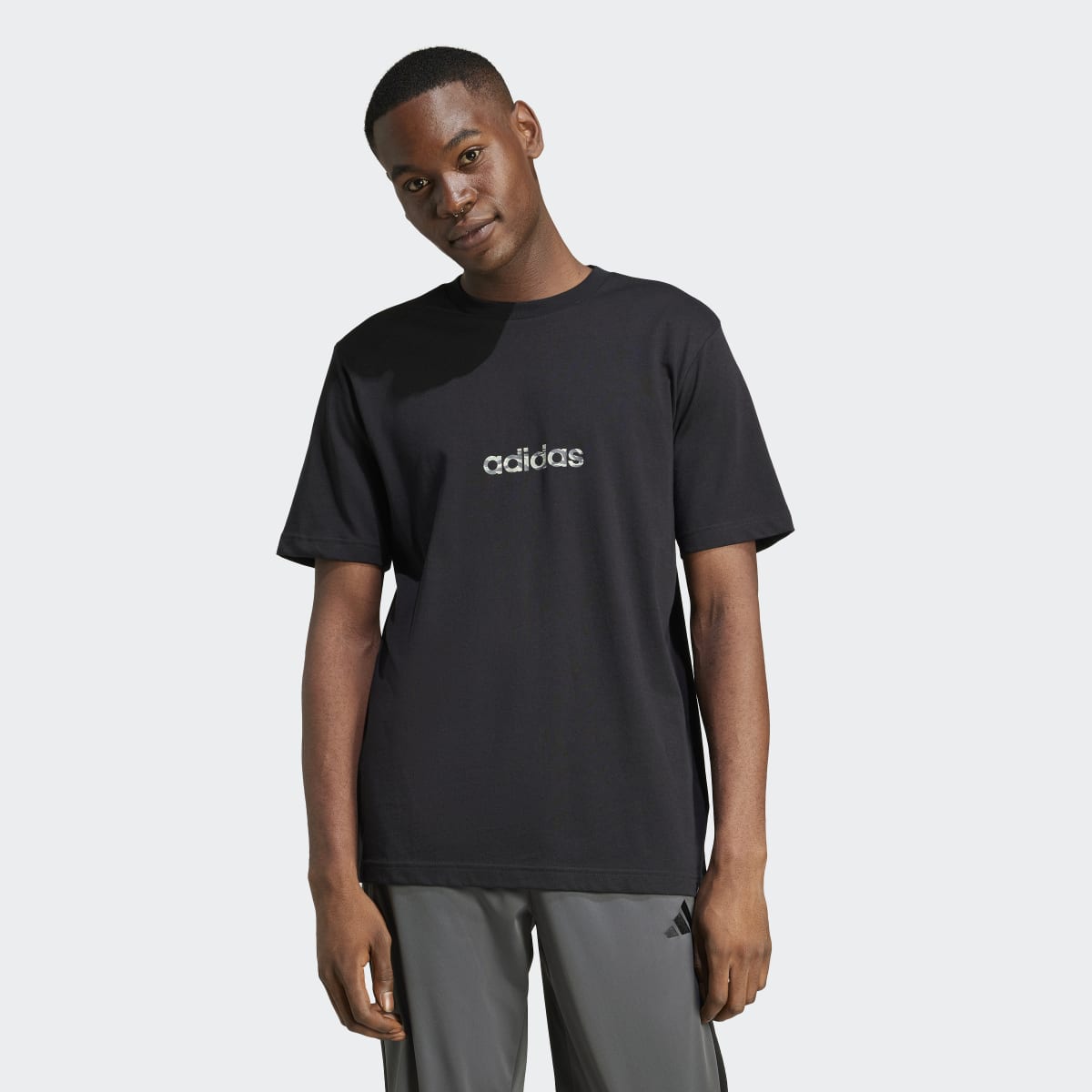 T-shirt de Homem Camo Linear Graphic Preto-1