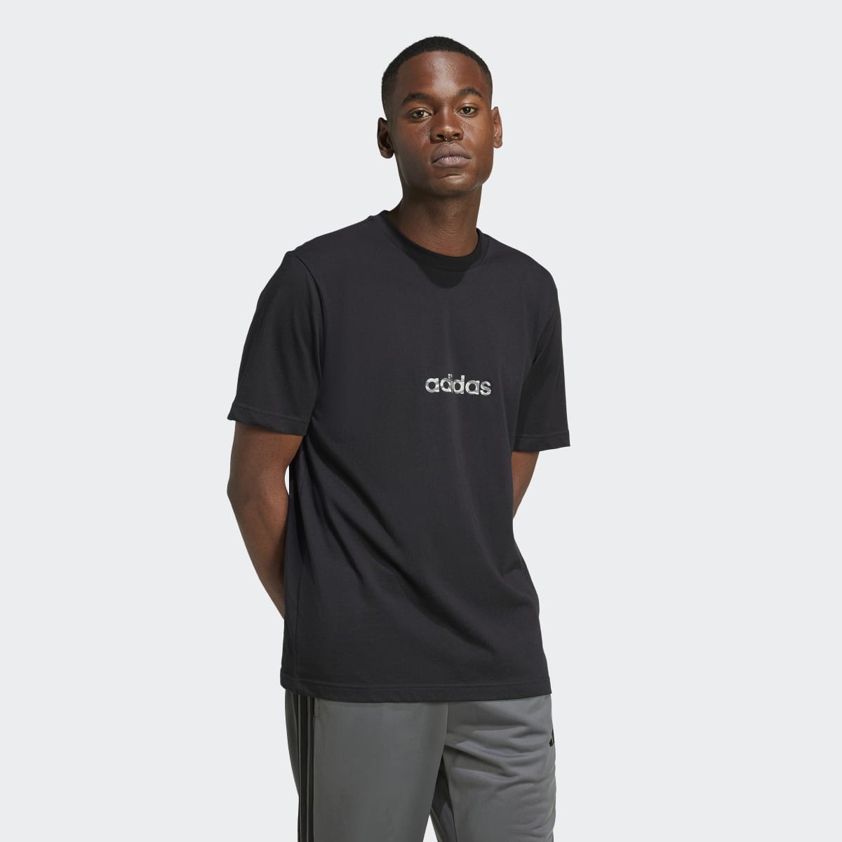 T-shirt de Homem Camo Linear Graphic Preto-4