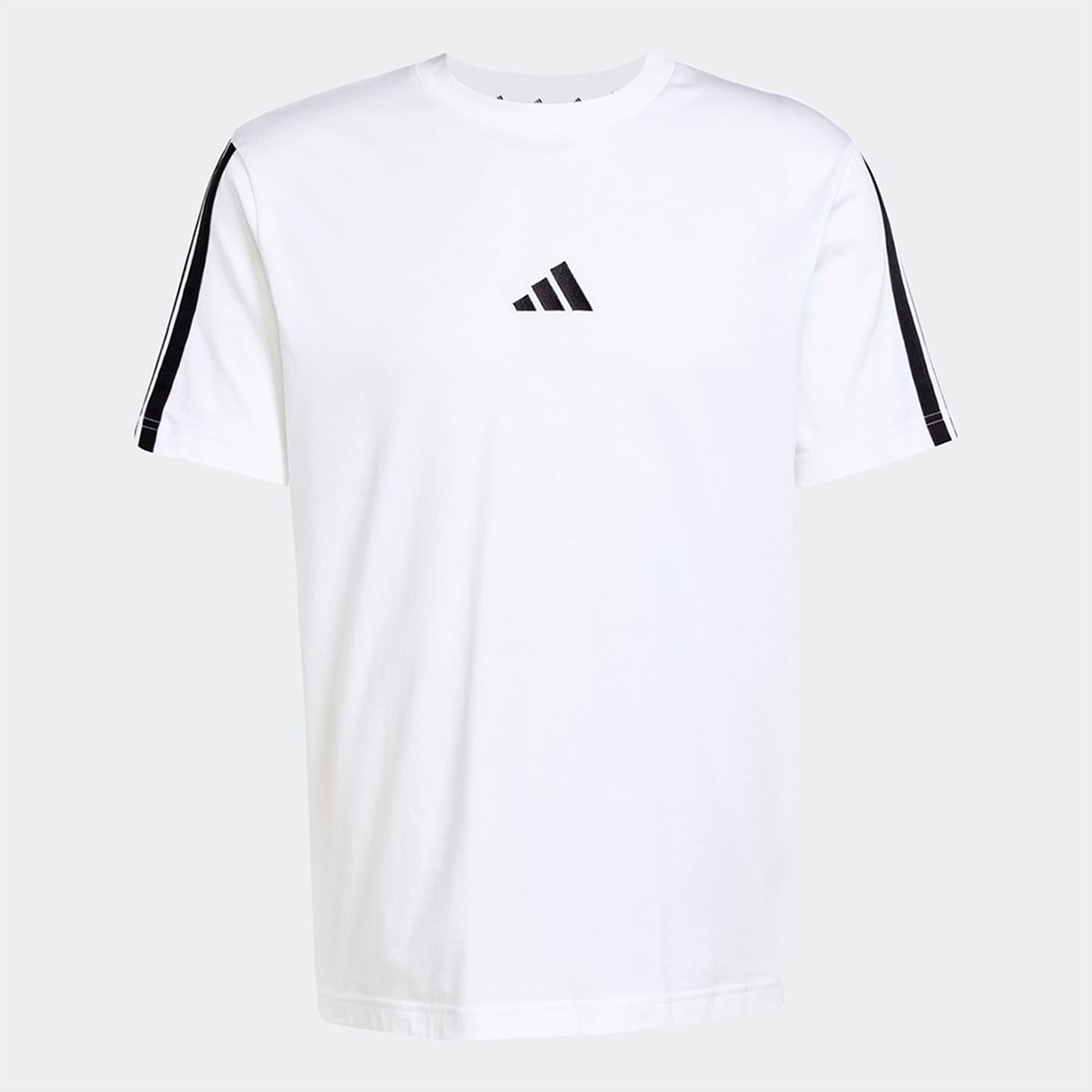 T-shirt de Homem Essentials Single Jersey 3 Faixas Branco-1