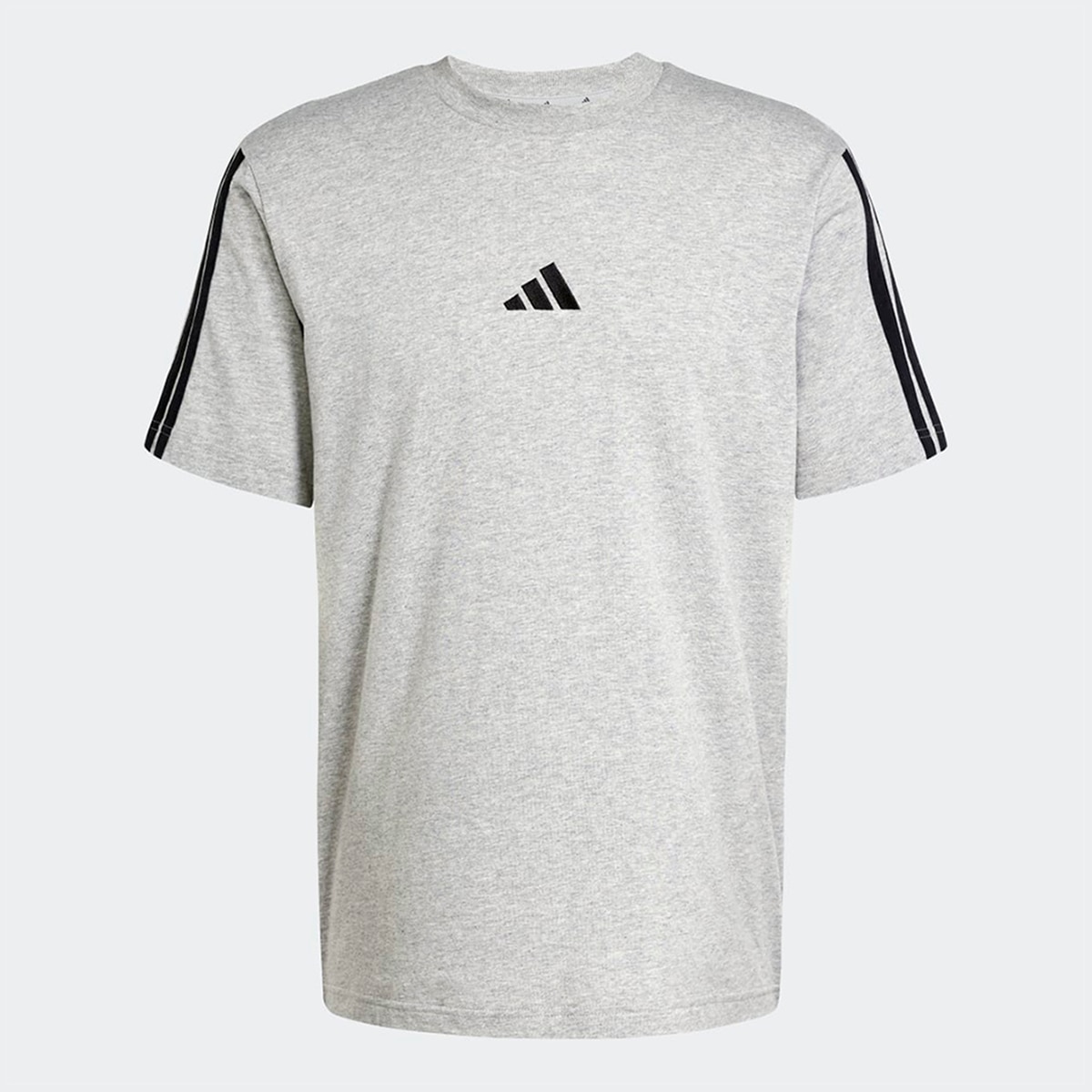 T-shirt de Homem Essentials Single Jersey 3 Faixas Cinzento-1