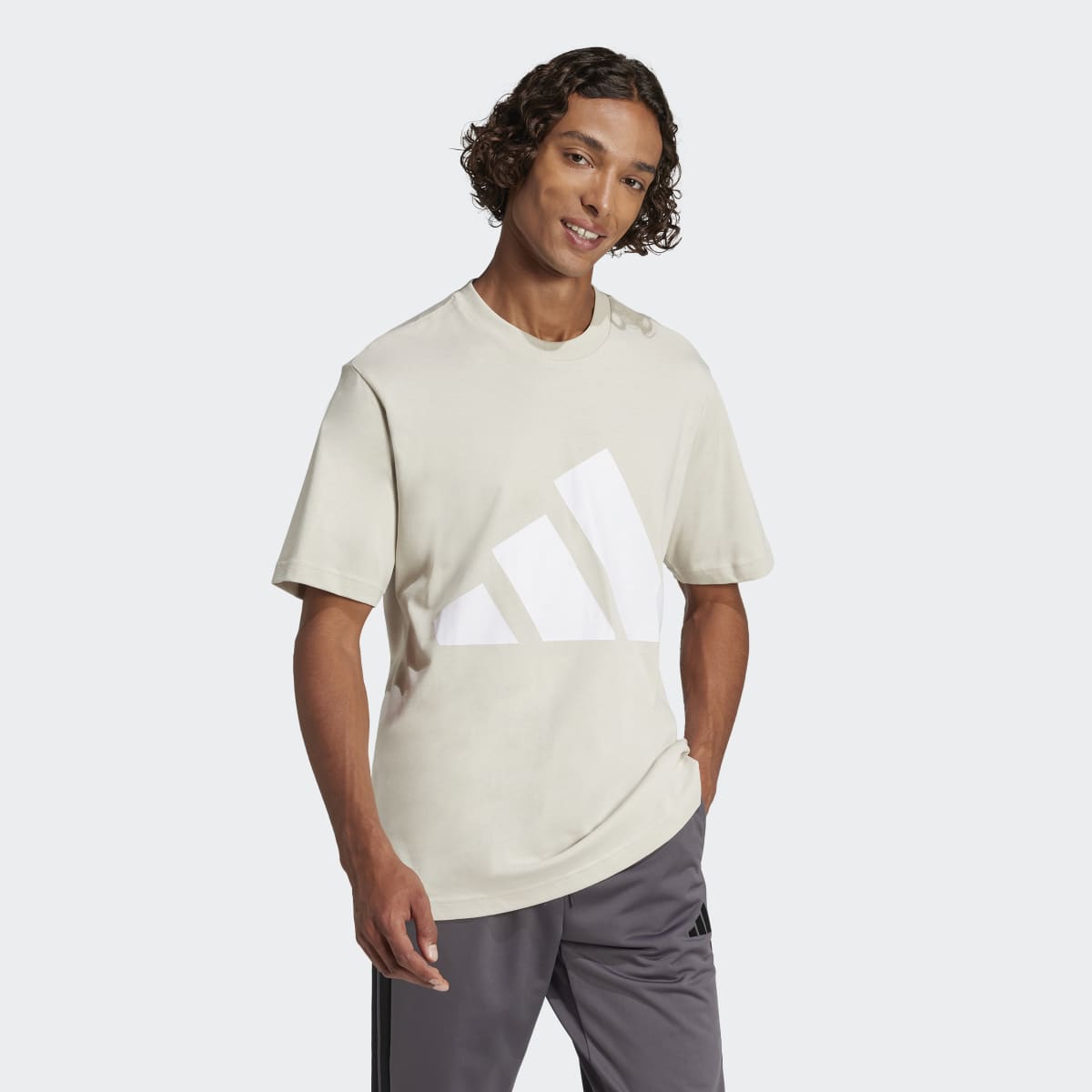 T-shirt de Homem Essentials Big Logo Cinzento-4