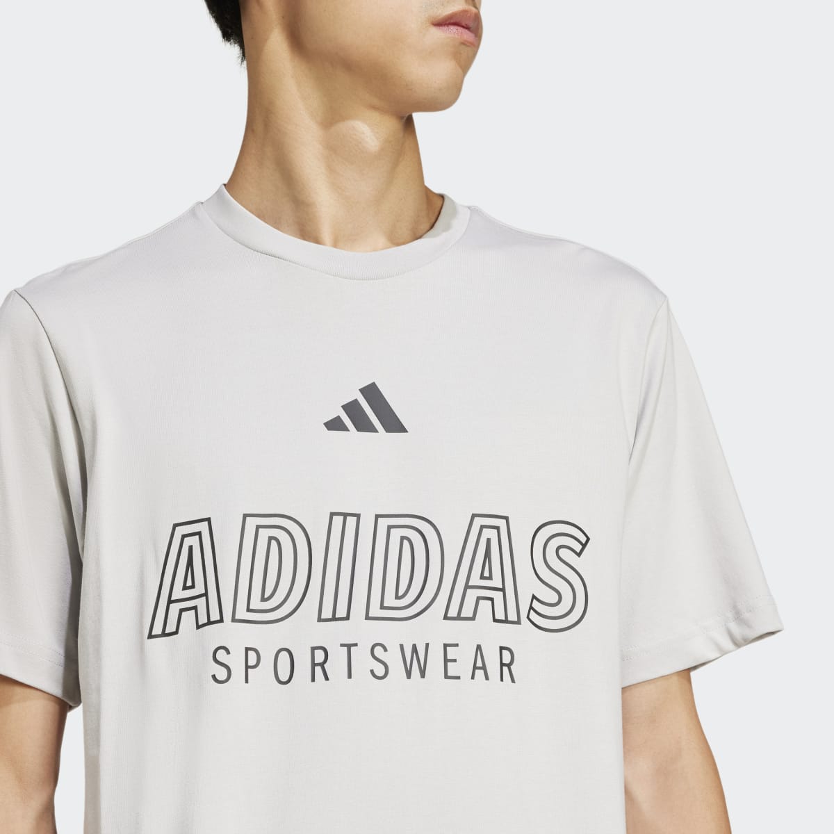 T-shirt de Homem House of Tiro Linear Graphic Cinzento-3