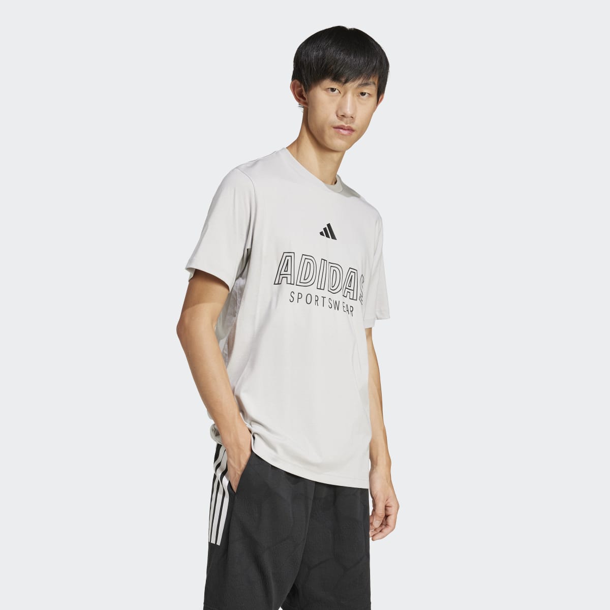 T-shirt de Homem House of Tiro Linear Graphic Cinzento-5