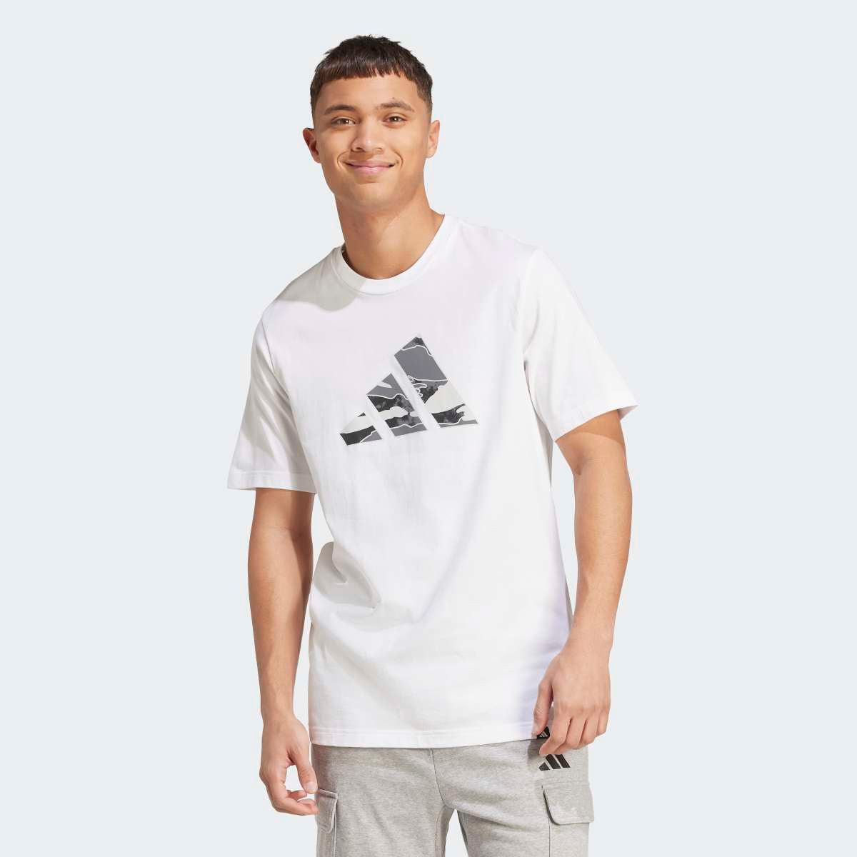 T-shirt de Homem Camo Logo Branco-1