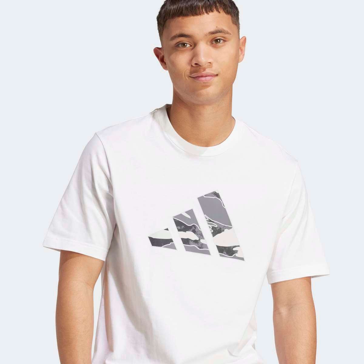 T-shirt de Homem Camo Logo Branco-5