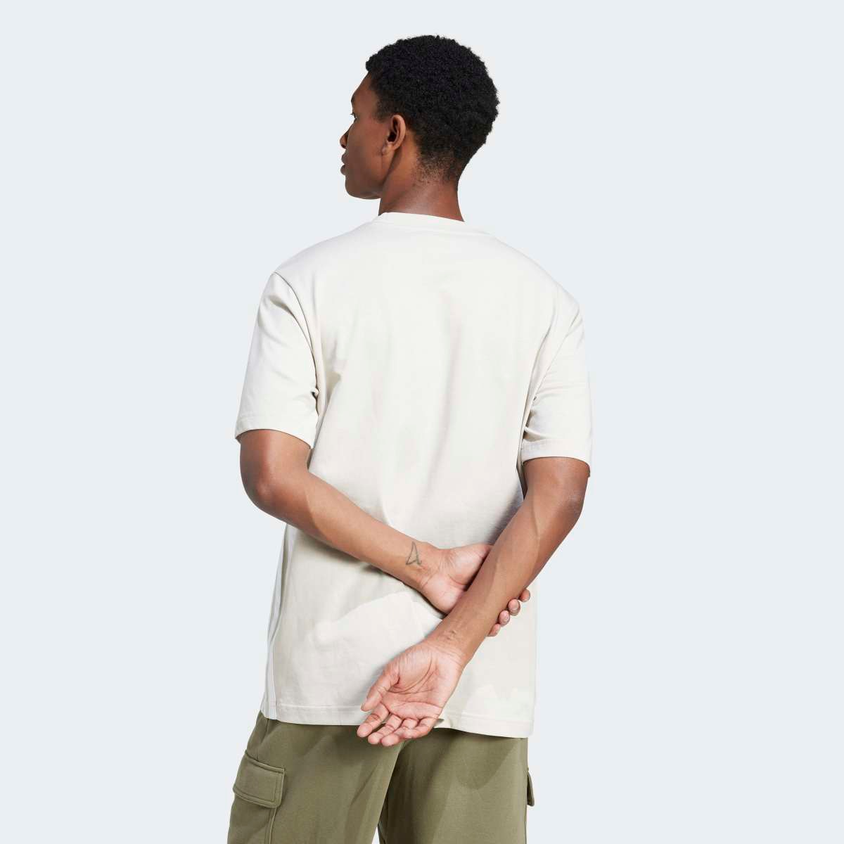 T-shirt de Homem Essentials Single Jersey 3 Faixas Cinzento-2
