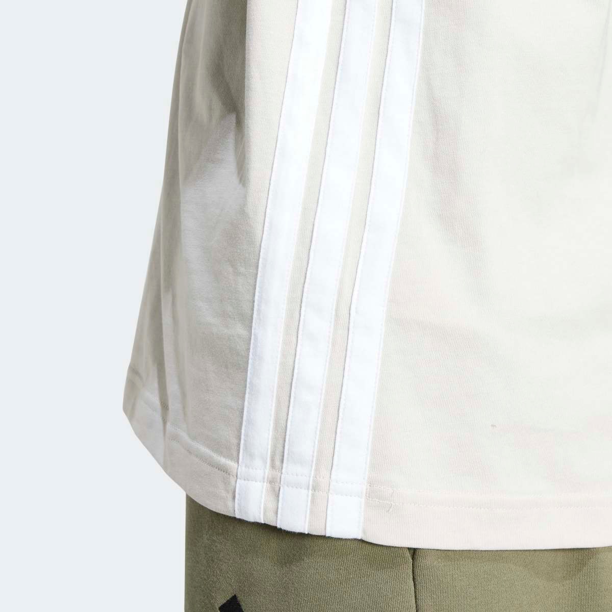 T-shirt de Homem Essentials Single Jersey 3 Faixas Cinzento-5
