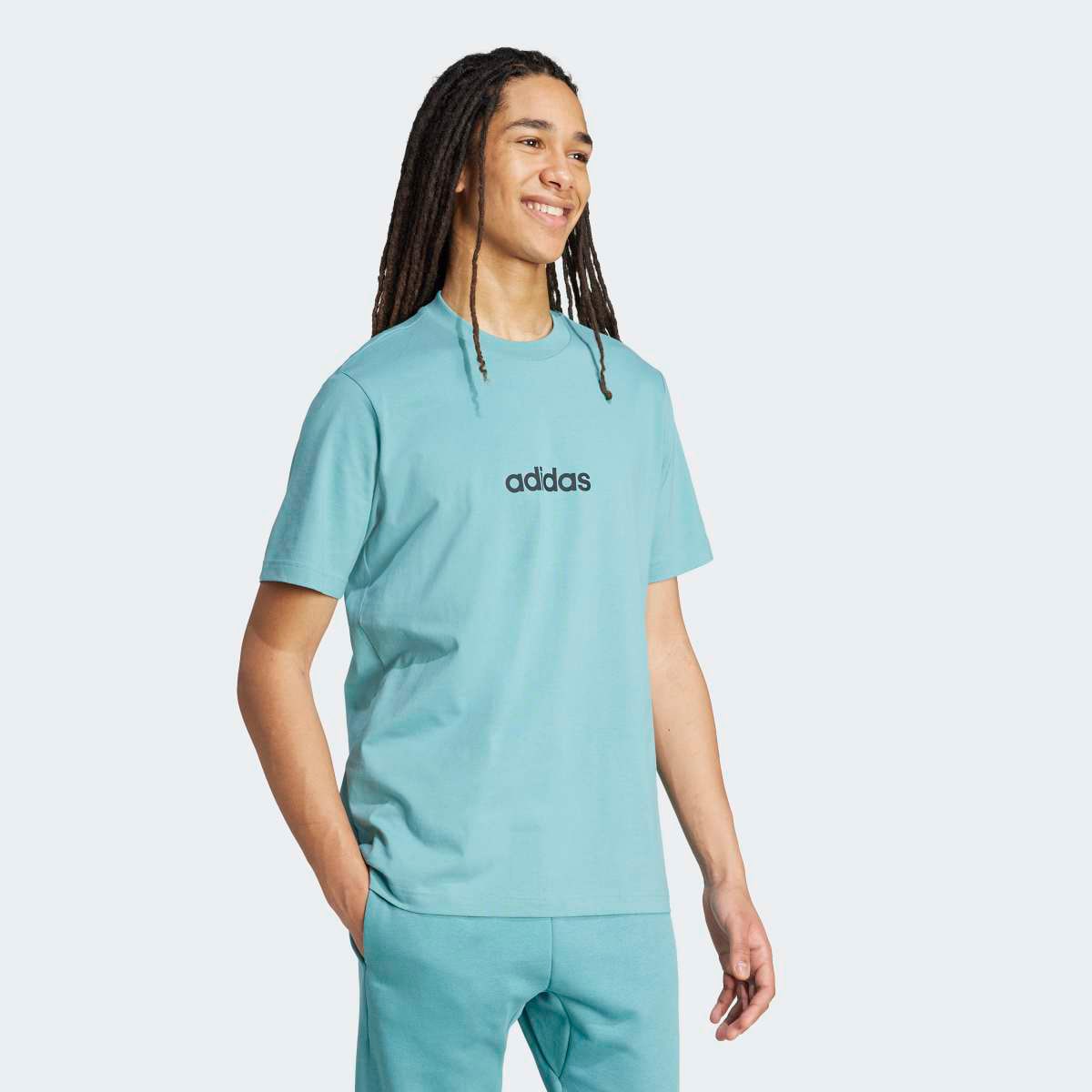 T-shirt de Homem Essentials Linear Single Jersey Turquesa-3