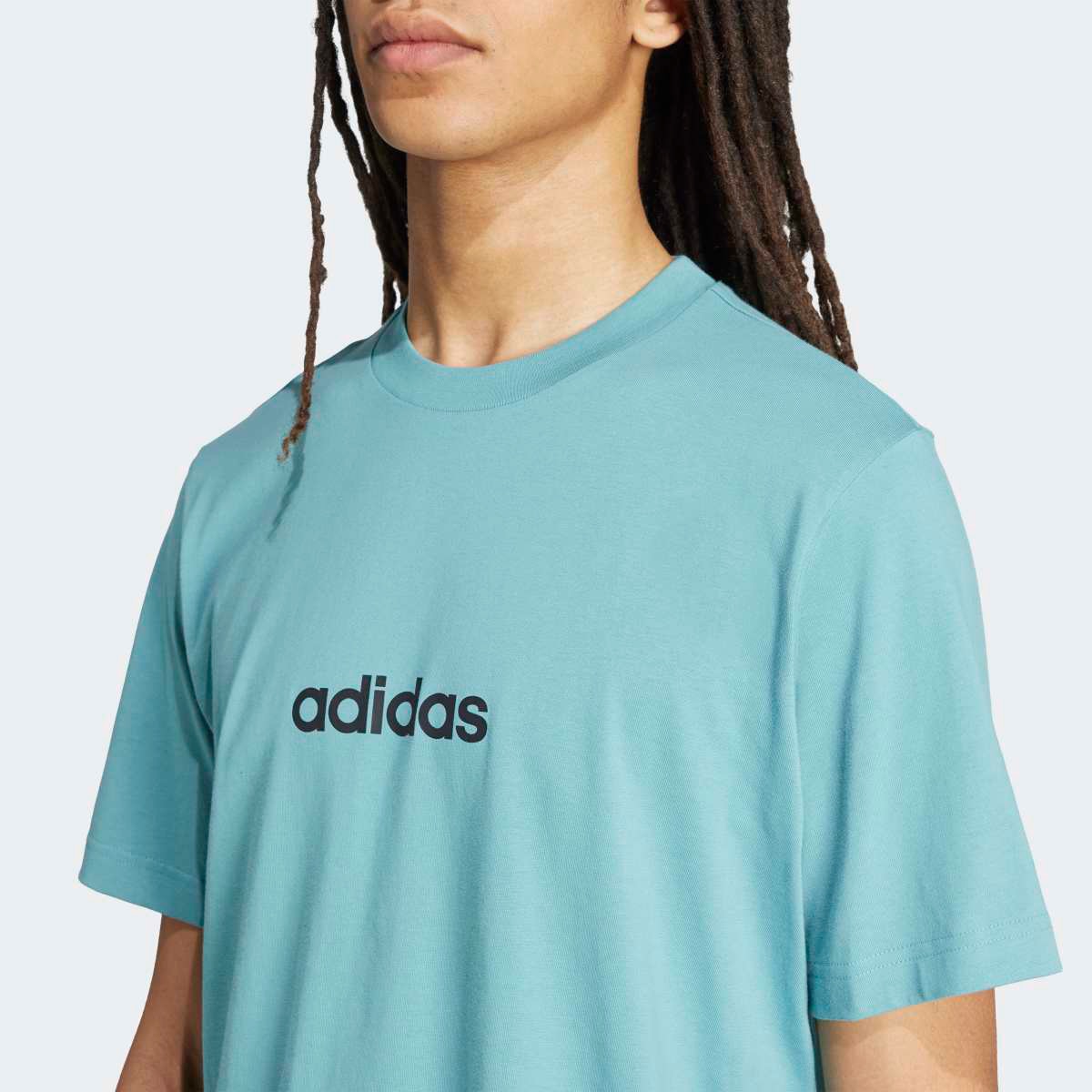 T-shirt de Homem Essentials Linear Single Jersey Turquesa-4