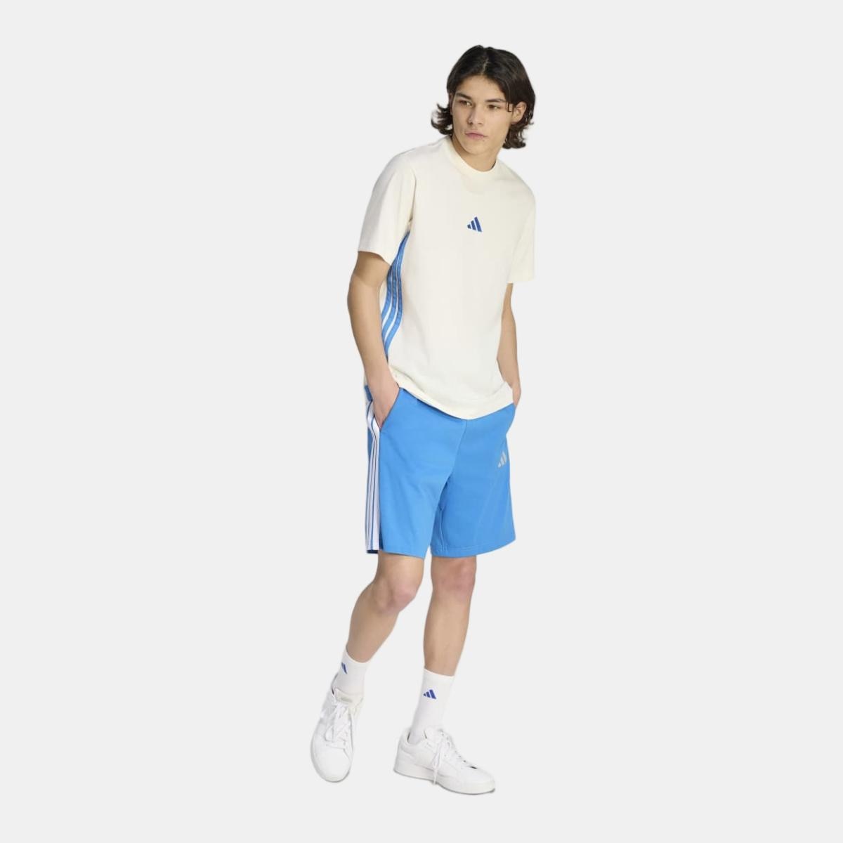 T-shirt de homem Essentials 3 Stripes adidas Branco-3