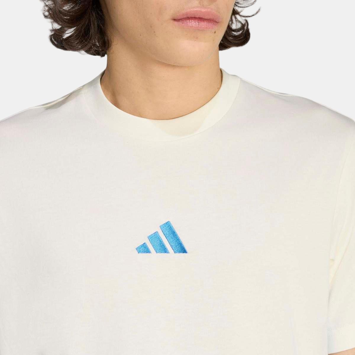 T-shirt de homem Essentials 3 Stripes adidas Branco-4
