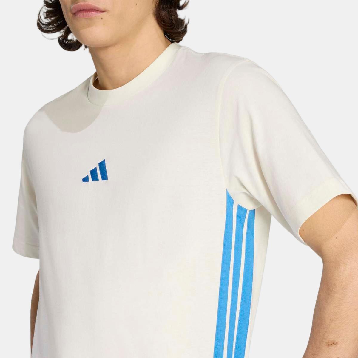T-shirt de homem Essentials 3 Stripes adidas Branco-5
